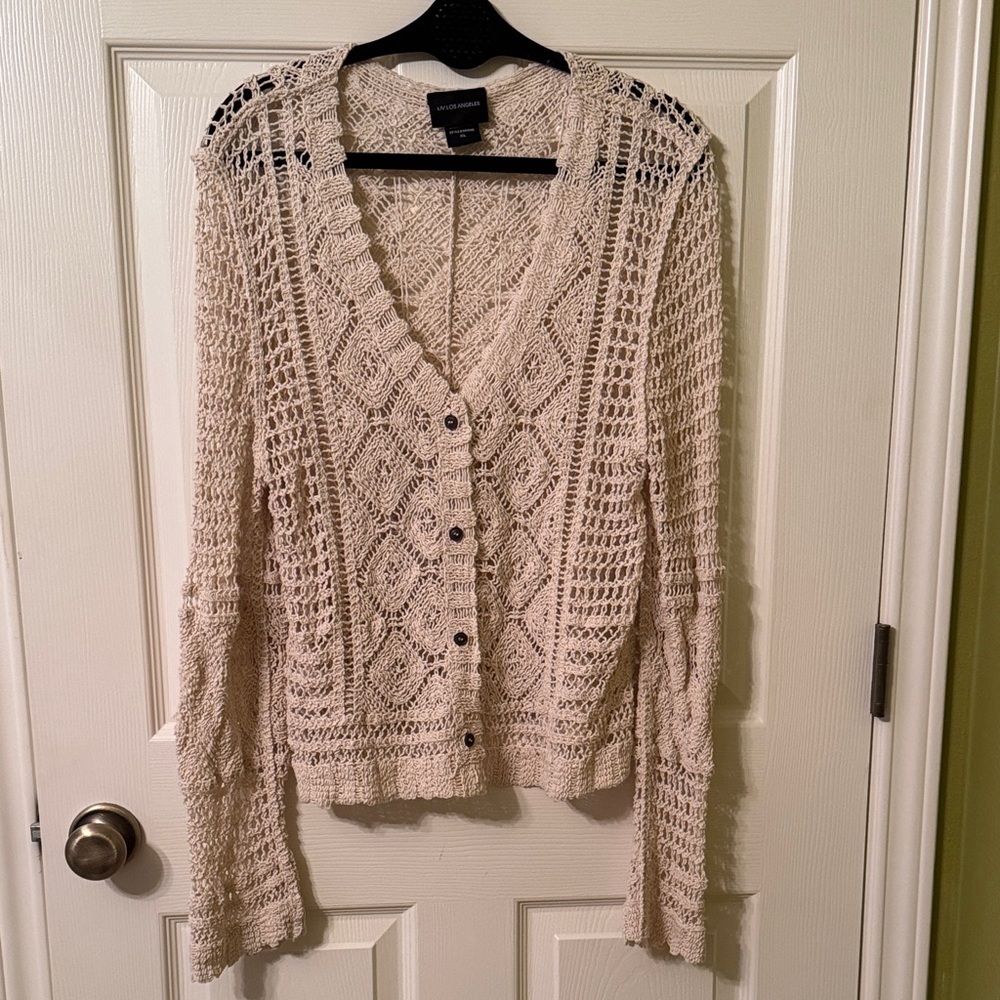 Cream Open Knit Cardigan